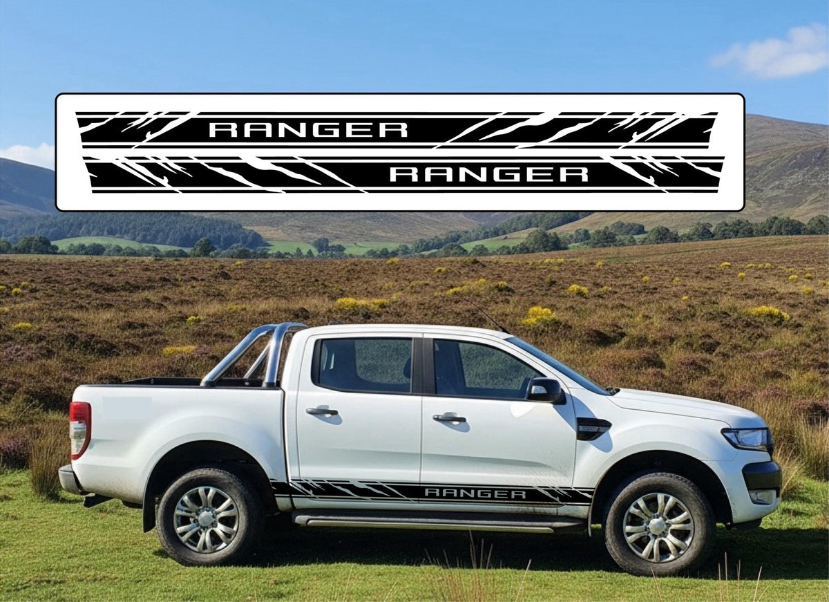 FORD RANGER 2 x side Graphics Stickers Decal Stripes *any Colour