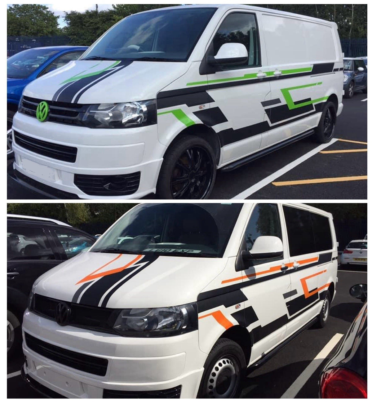 Fit VW TRANSPORTER T5 T6 LWB GRAPHICS STICKERS STRIPES DECALS CAMPER  *2 Colours