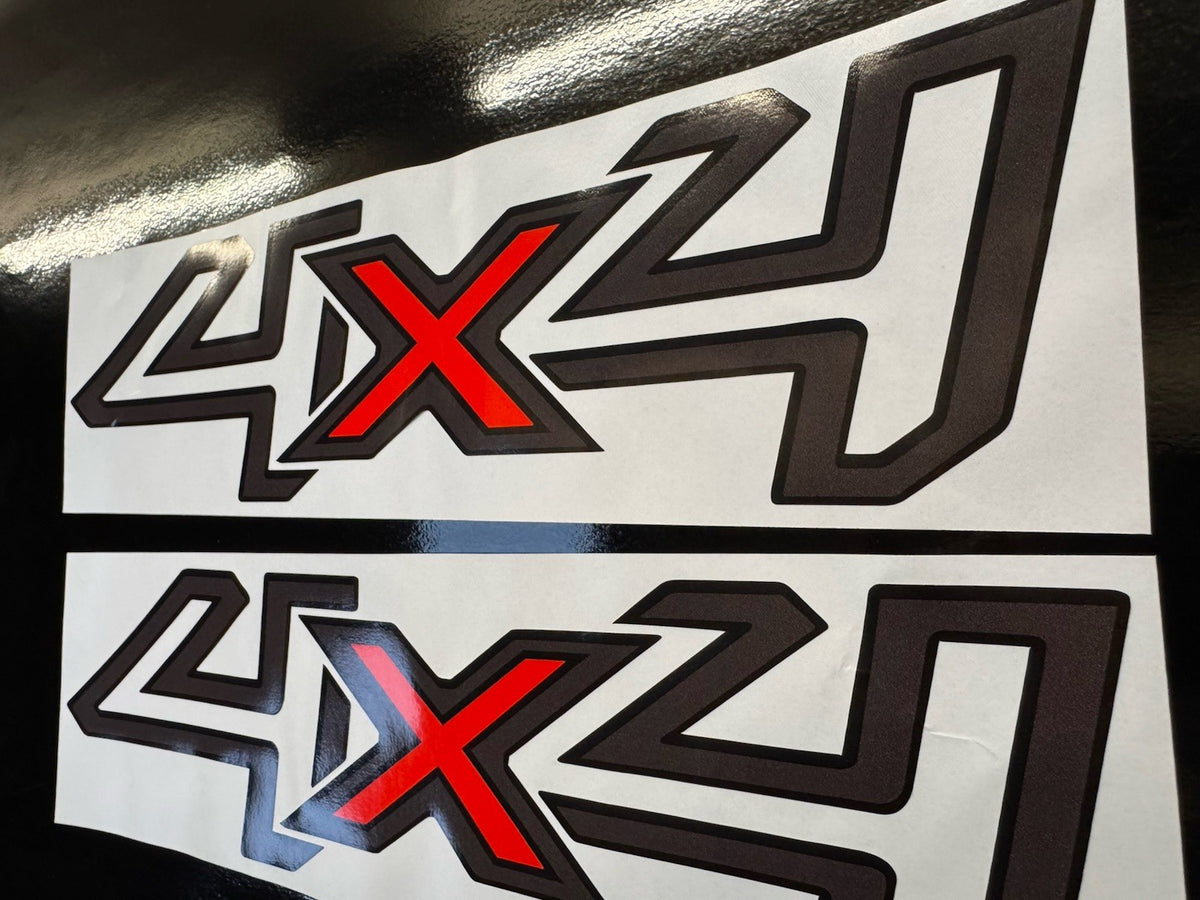 FORD RANGER STICKER DECAL VINYL 2 X PRINTED 4x4 Dark Grey Black Outline Red ❌