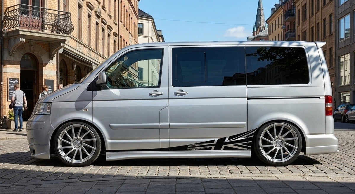 VW TRANSPORTER T4 T5 T6 VAN GRAPHICS STICKERS CAMPER UNION JACK flag *Any Colour
