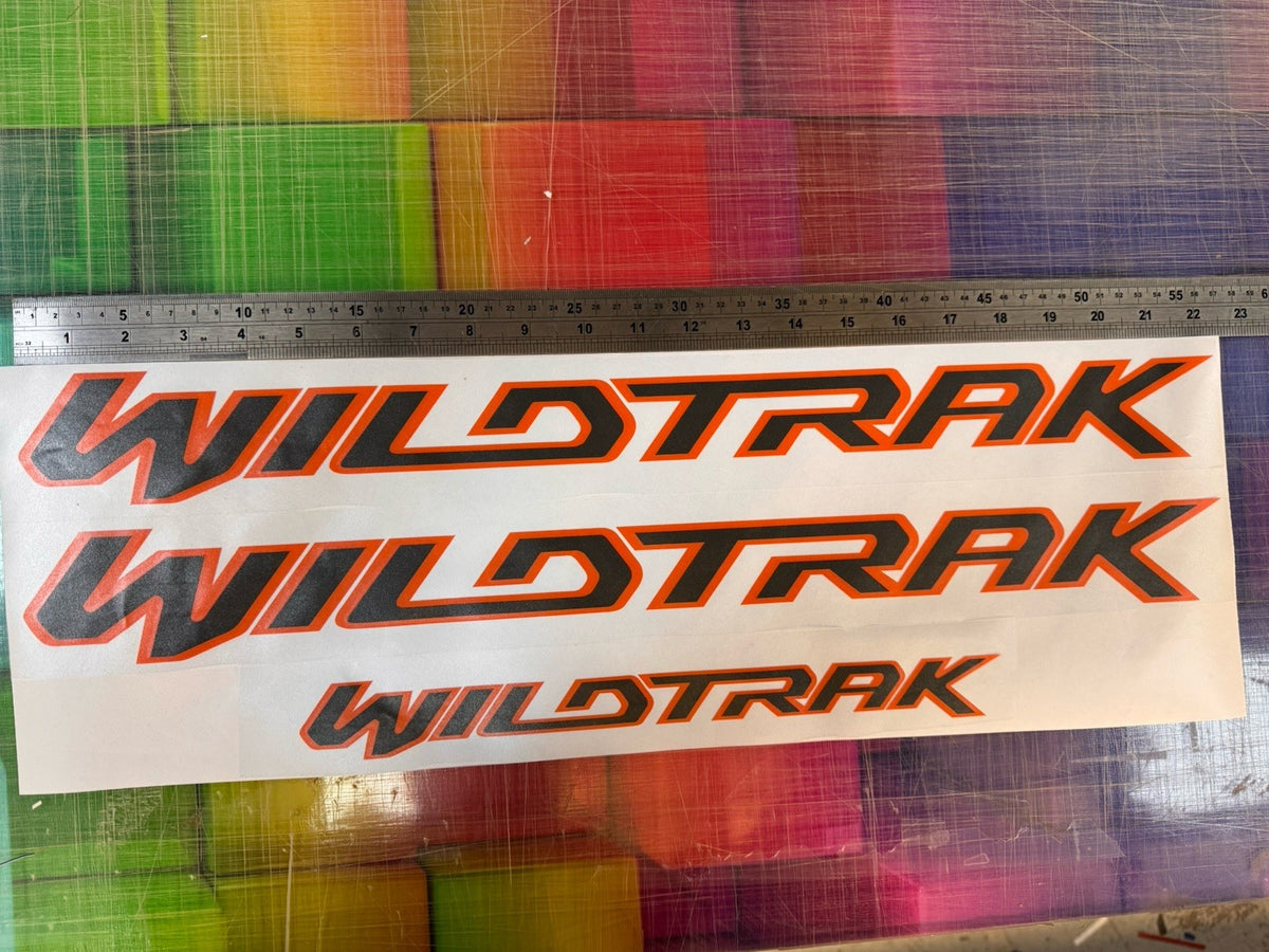 FORD RANGER WILDTRAK Stickers sides & Rear Decals. Charcoal & Orange