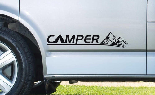 CAMPER VAN GRAPHICS Mountain Design STICKERS DECALS *Any Colour