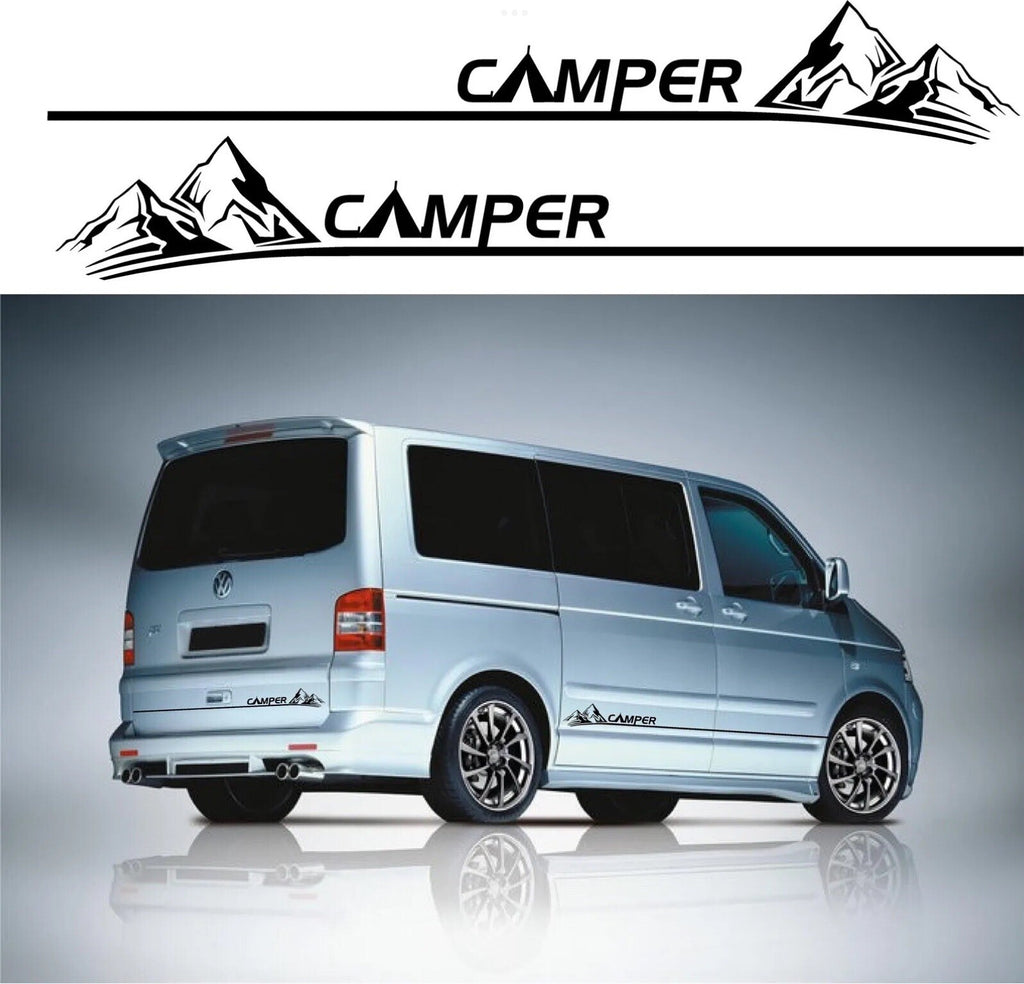 VW TRANSPORTER T4 T5 T6 VAN STICKERS DECALS CAMPER  Sides & Rear *Any Colour