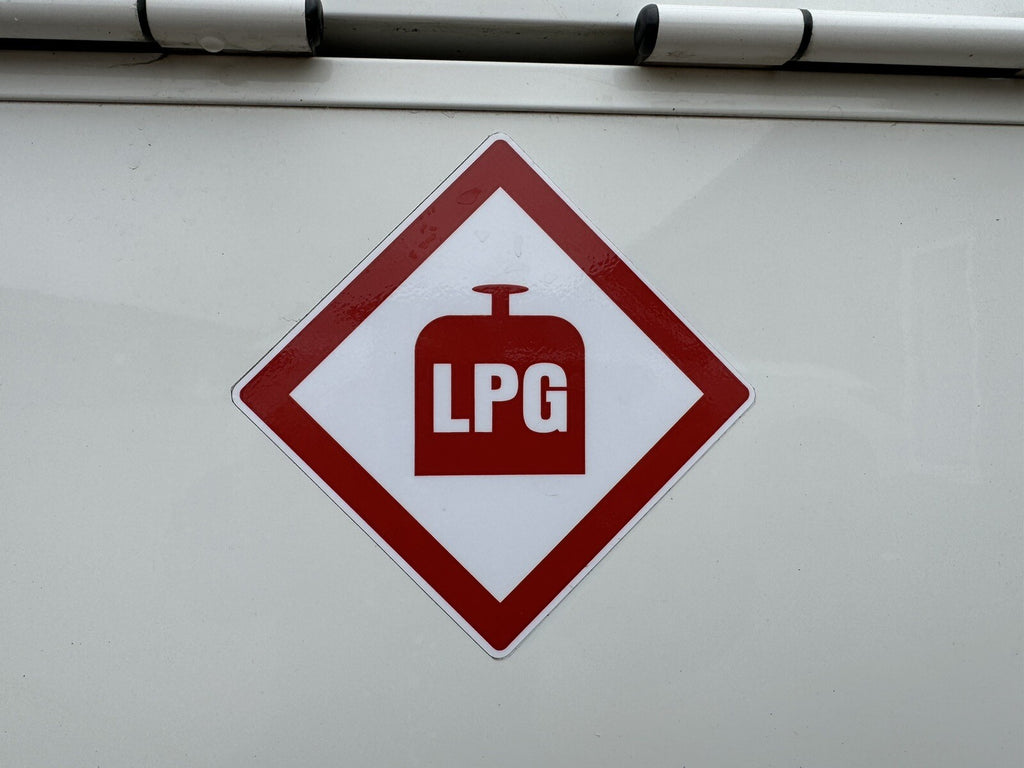 LPG Warning Sticker  Stickers, Caravan, Motorhome, Campervan Vehicle Van x2