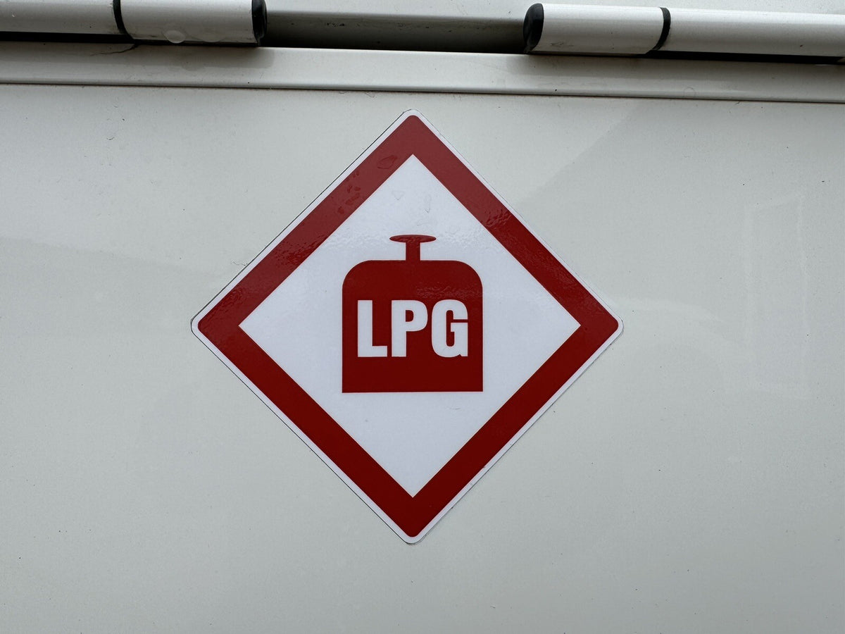 LPG Warning Sticker  Stickers, Caravan, Motorhome, Campervan Vehicle Van x2