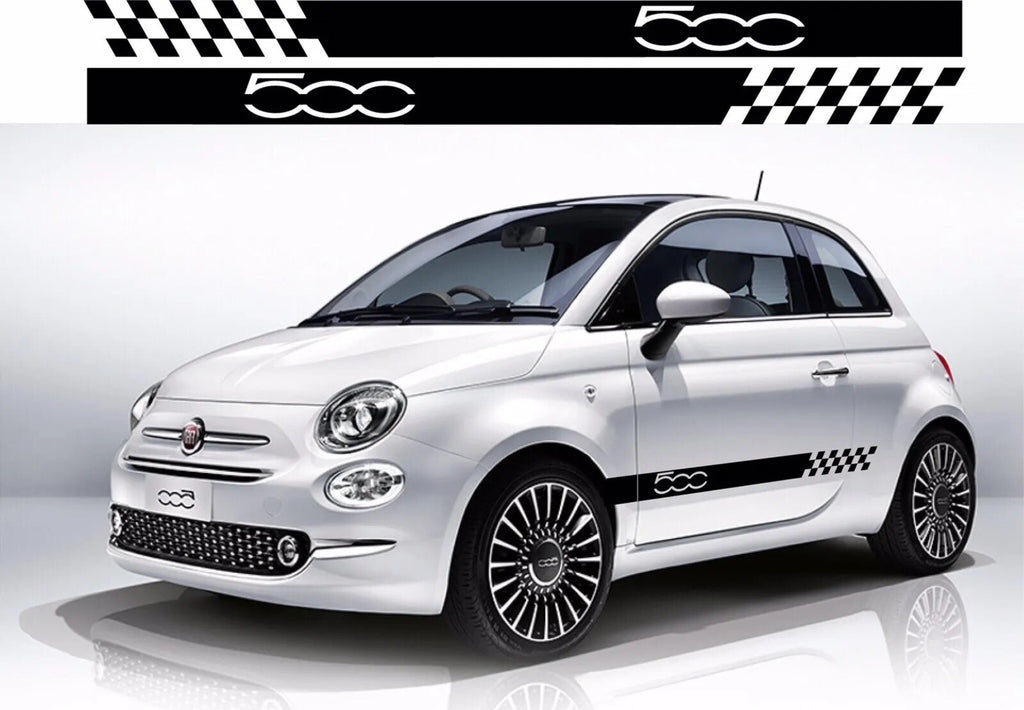 Fiat 500 side racing stripes stickers,decals,graphics. * Any Colour
