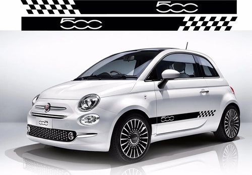 Fiat 500 side racing stripes stickers,decals,graphics. * Any Colour