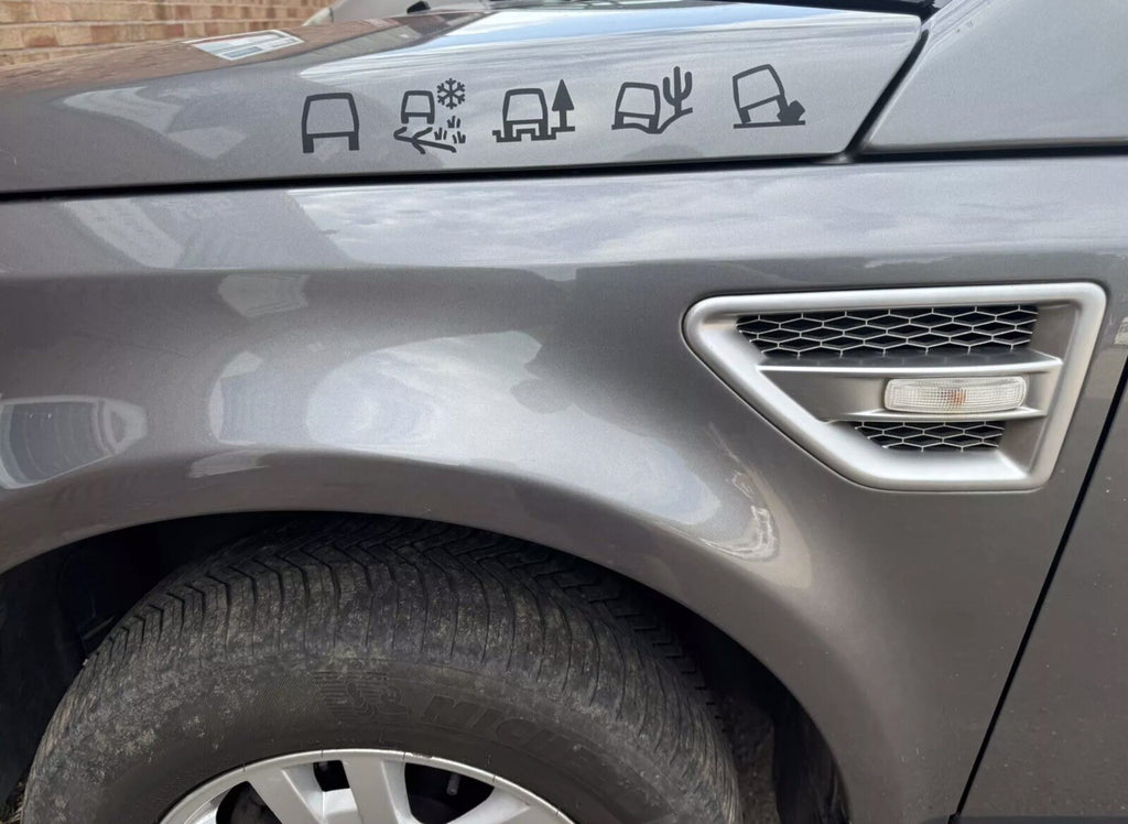 Land Rover ALL TERRAIN graphics Stickers. Freelander, Discovery, Defender 2x