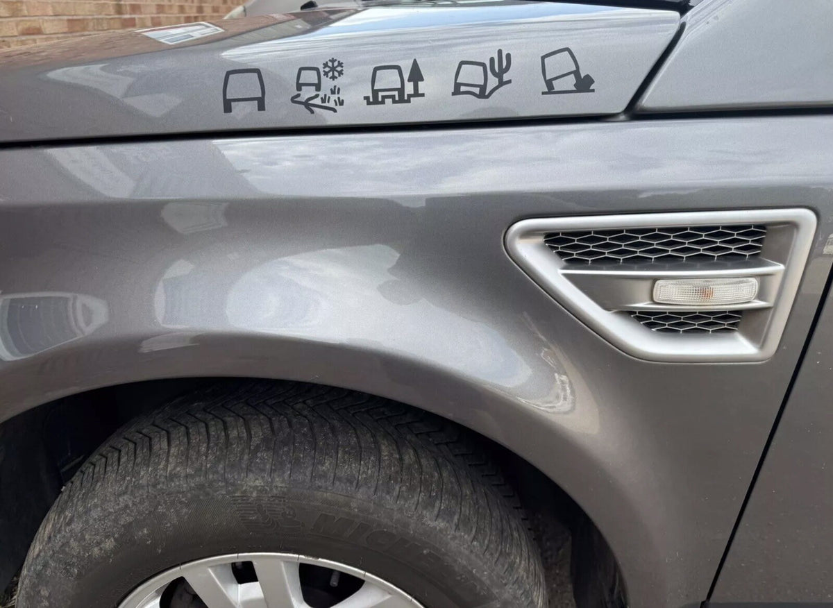 Land Rover ALL TERRAIN graphics Stickers. Freelander, Discovery, Defender 2x