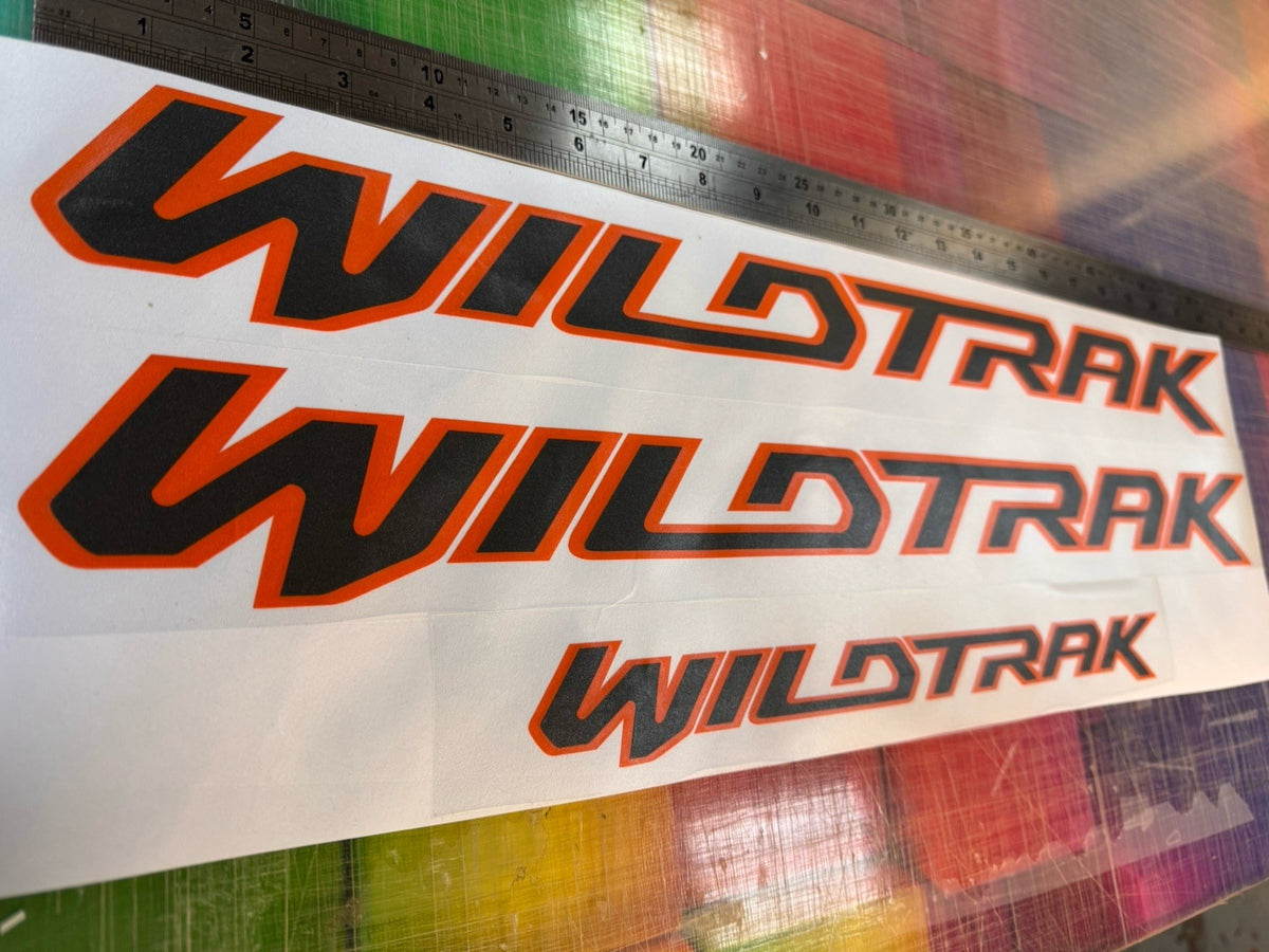 FORD RANGER WILDTRAK Stickers sides & Rear Decals. Charcoal & Orange