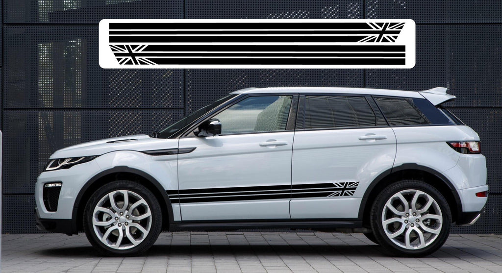 to fit LAND ROVER EVOQUE 2011-present UNION JACK DECALS STICKERS STRIPES