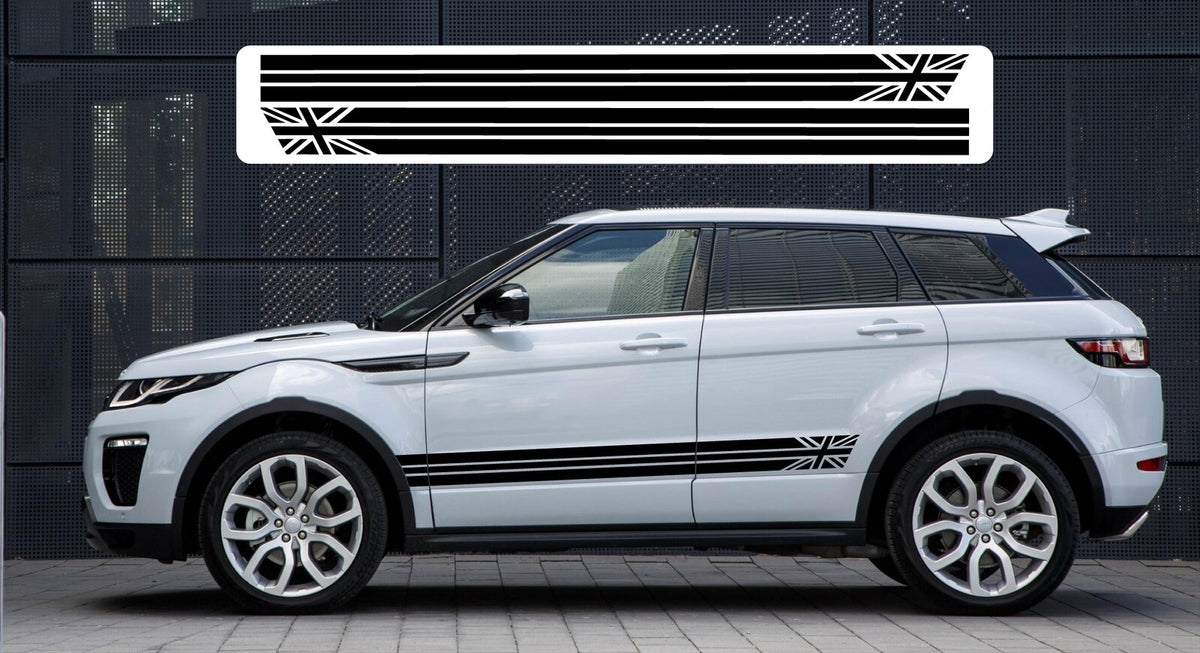 to fit LAND ROVER EVOQUE 2011-present UNION JACK DECALS STICKERS STRIPES