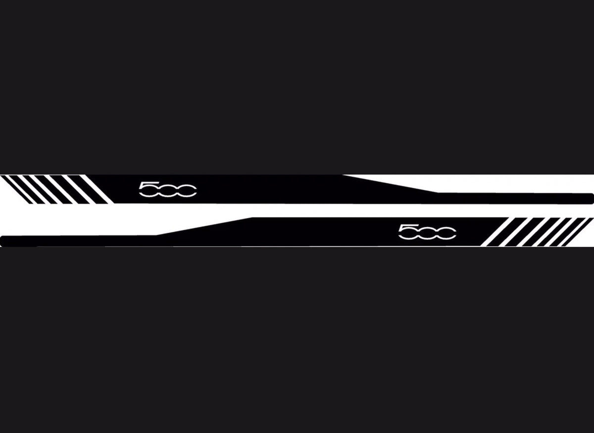 Fits Fiat 500 side racing stripes stickers,decals,graphics. * Any Colour