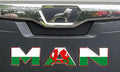 MAN  Cab Front Badge sticker decal. New Gen 2021-26 truck. WELSH FLAG DESIGN