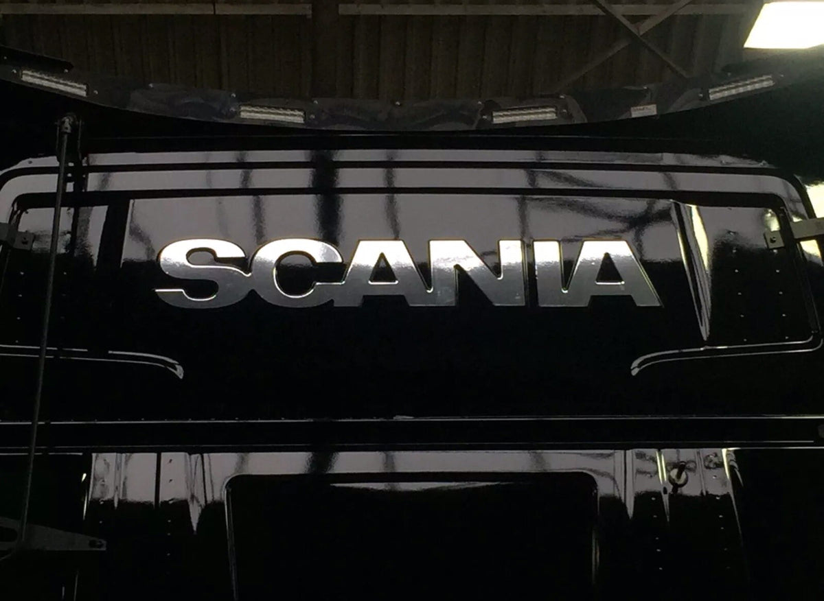 Fits SCANIA Rear Cab decal in CHROME For New generation 2017-25 Truck.