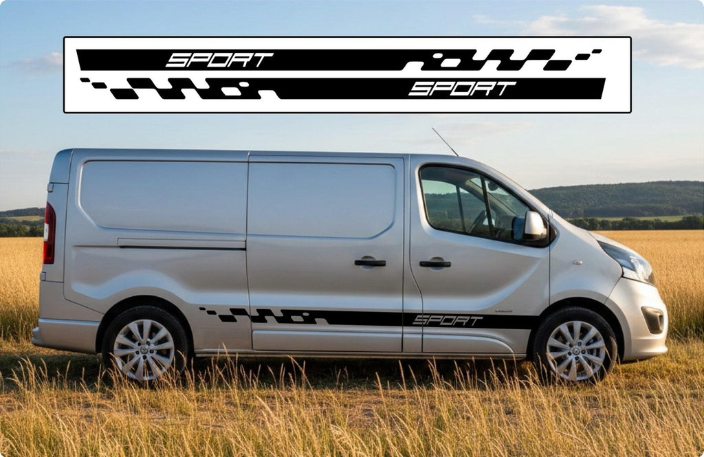 VAUXHALL VIVARO LWB SPORT VINYL GRAPHICS STICKERS DECALS STRIPES  *ANY COLOUR