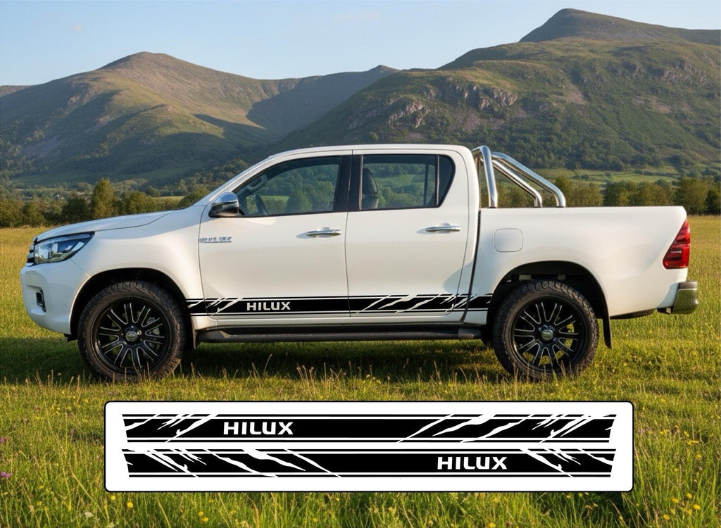 Toyota HILUX vinyl Stripes Stickers Decals Graphics. Sides. *Any Colour