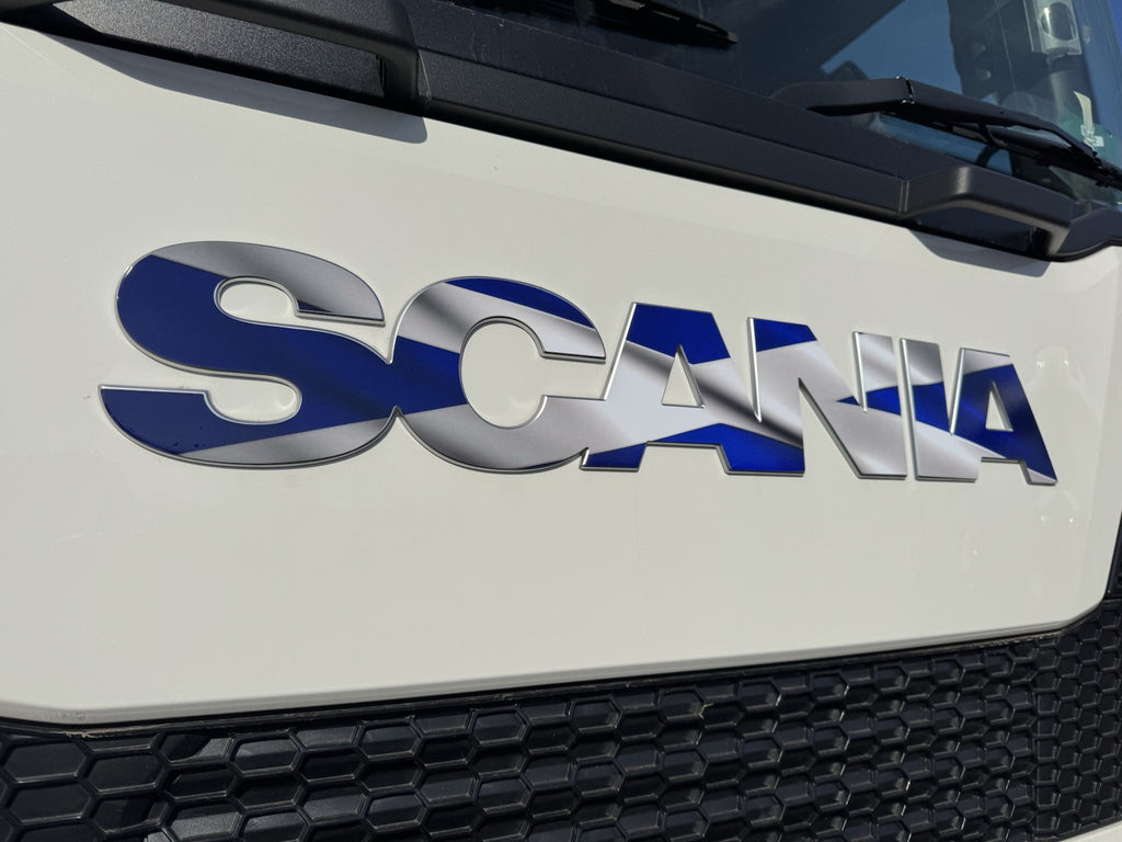 SCANIA  R&S Cab Front Badge sticker. New Gen 2017-25 truck SCOTLAND Flag