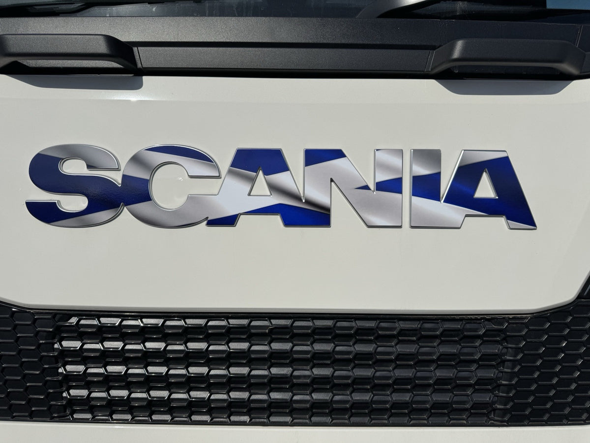 SCANIA  R&S Cab Front Badge sticker. New Gen 2017-25 truck SCOTLAND Flag
