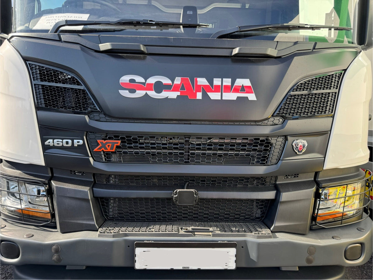 SCANIA  P&G Cab Front Badge sticker. New Gen 2017-25 truck. ENGLAND Flag
