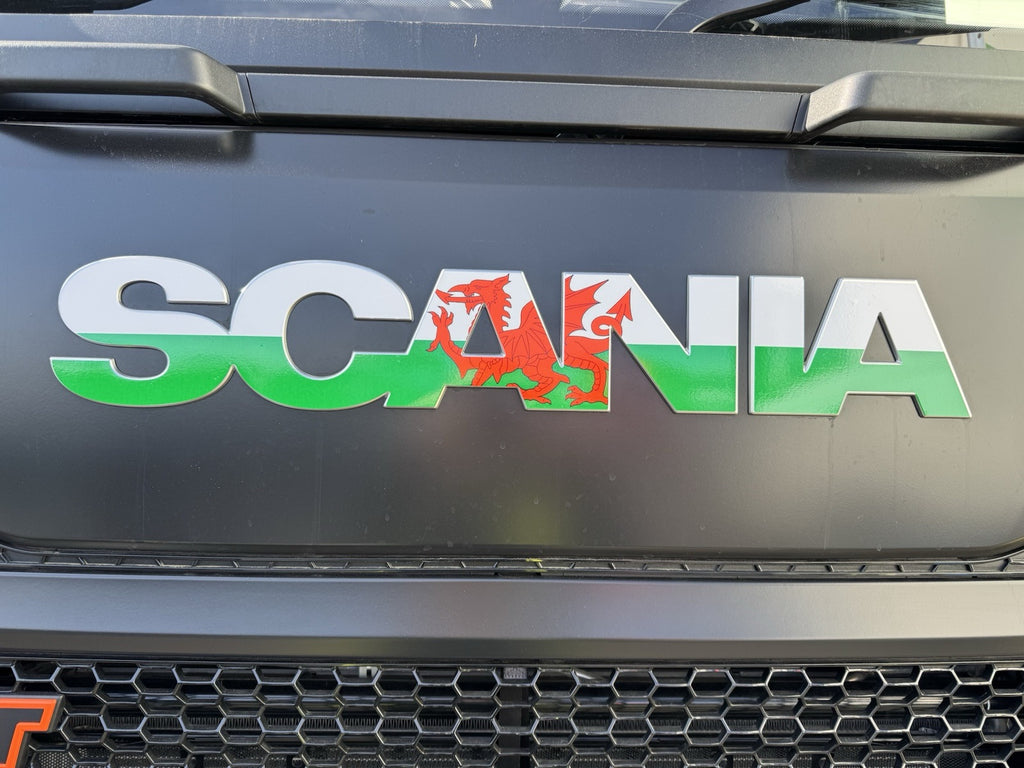 SCANIA  P&G Cab Front Badge sticker. New Gen 2017-25 truck. WELSH Flag