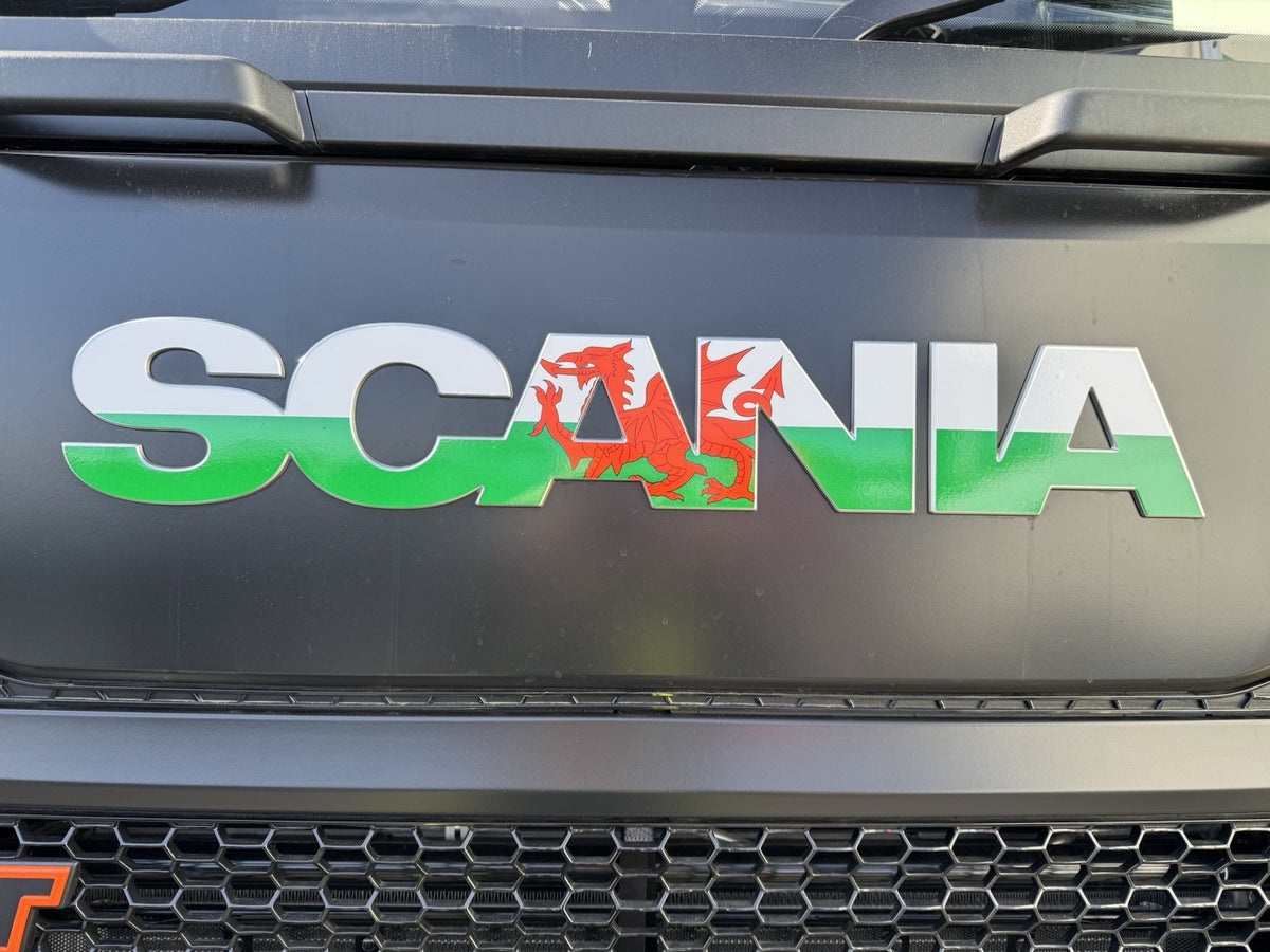 SCANIA  P&G Cab Front Badge sticker. New Gen 2017-25 truck. WELSH Flag
